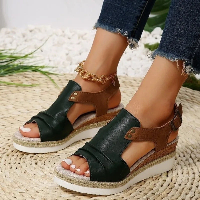 American Hemp Rope Wedge Peep Toe