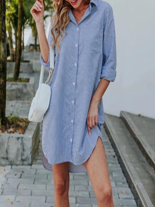 2024 Women Long Sleeve Shirt Dress Spring